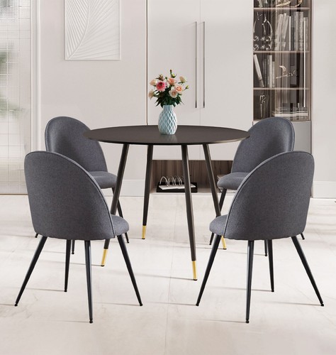 Dining set small black round - dining,